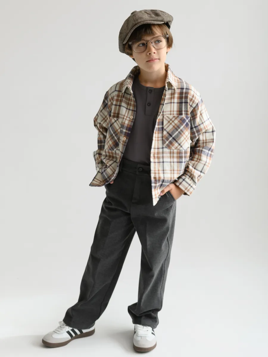 Брюки для мальчика  (104/30, тем.серый)