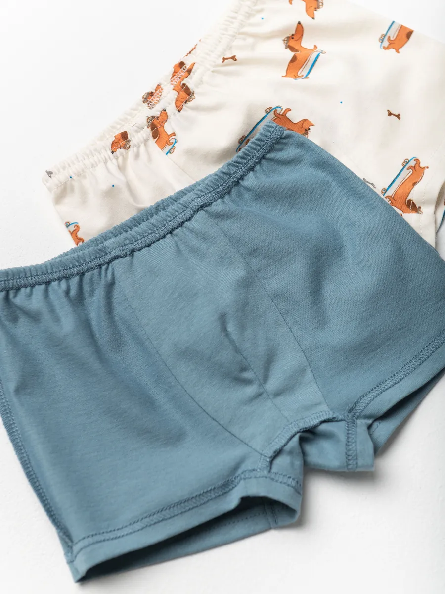 Комплект для мальчика (104/30, синий/бежевый)