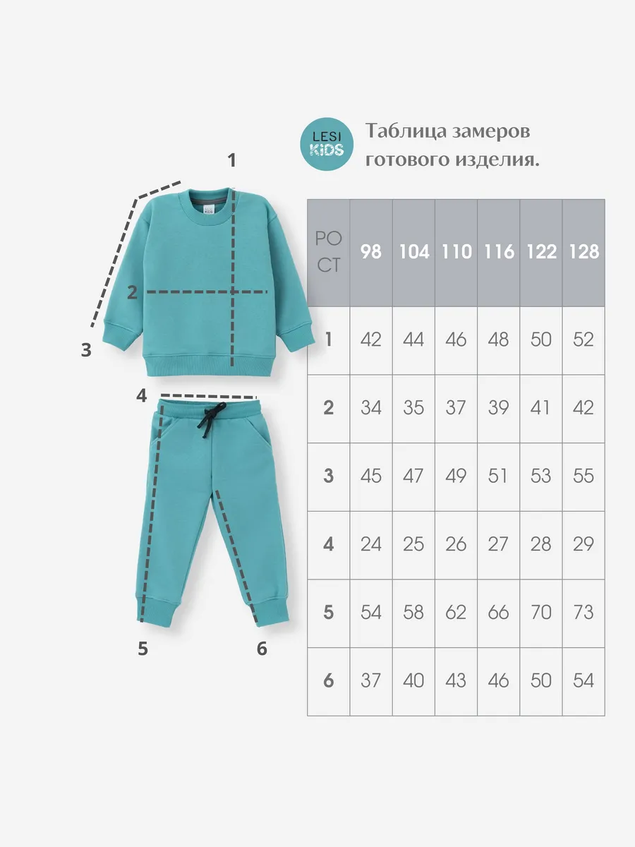 Костюм детский бирюзовый (104/30, Бирюзовый)