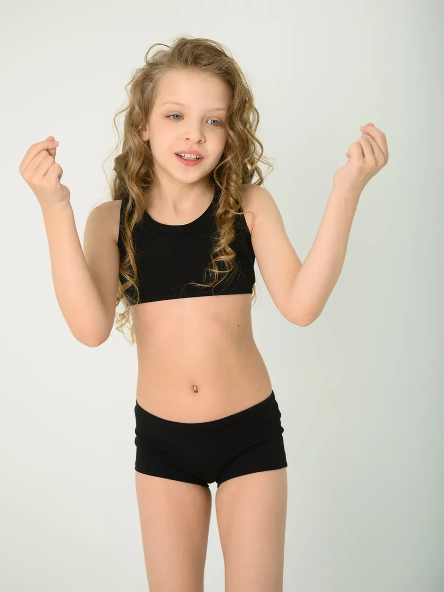 Трусы для девочки (128-134/34, Черный)