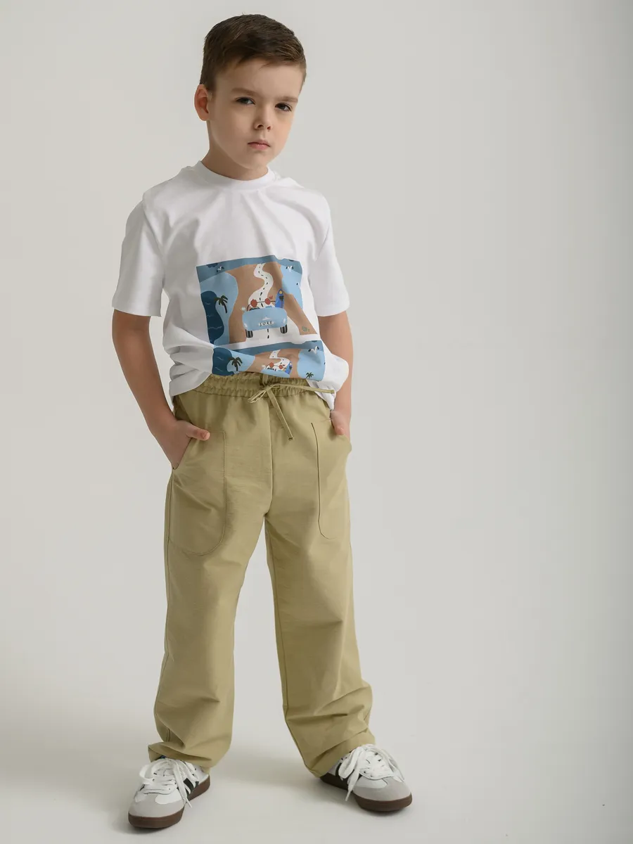 Брюки для мальчика (104/30, оливковый)