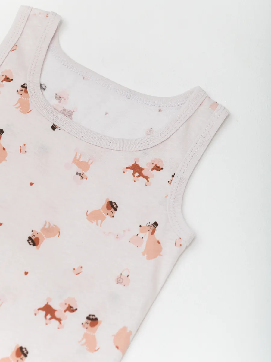 Майка для девочки 3шт. (104/30, бел/розовый)