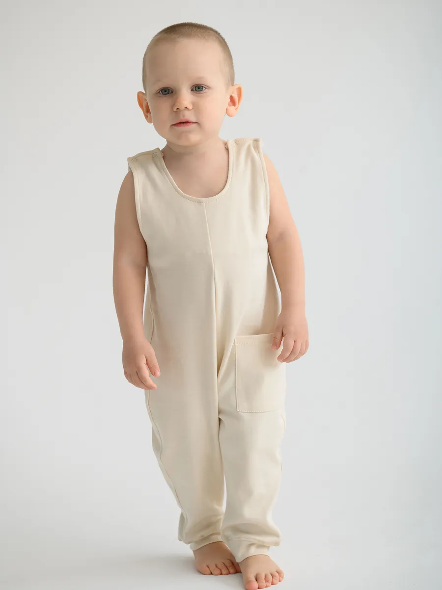 Полукомбинезон 2 шт. комплект (74/22, беж/клетка)