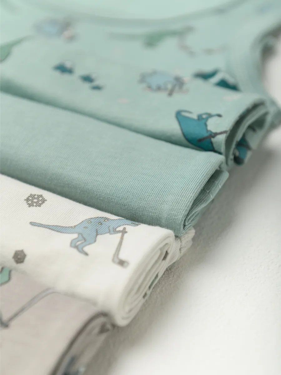 Майка для мальчика 4 шт. (104/30, белый/зеленый)