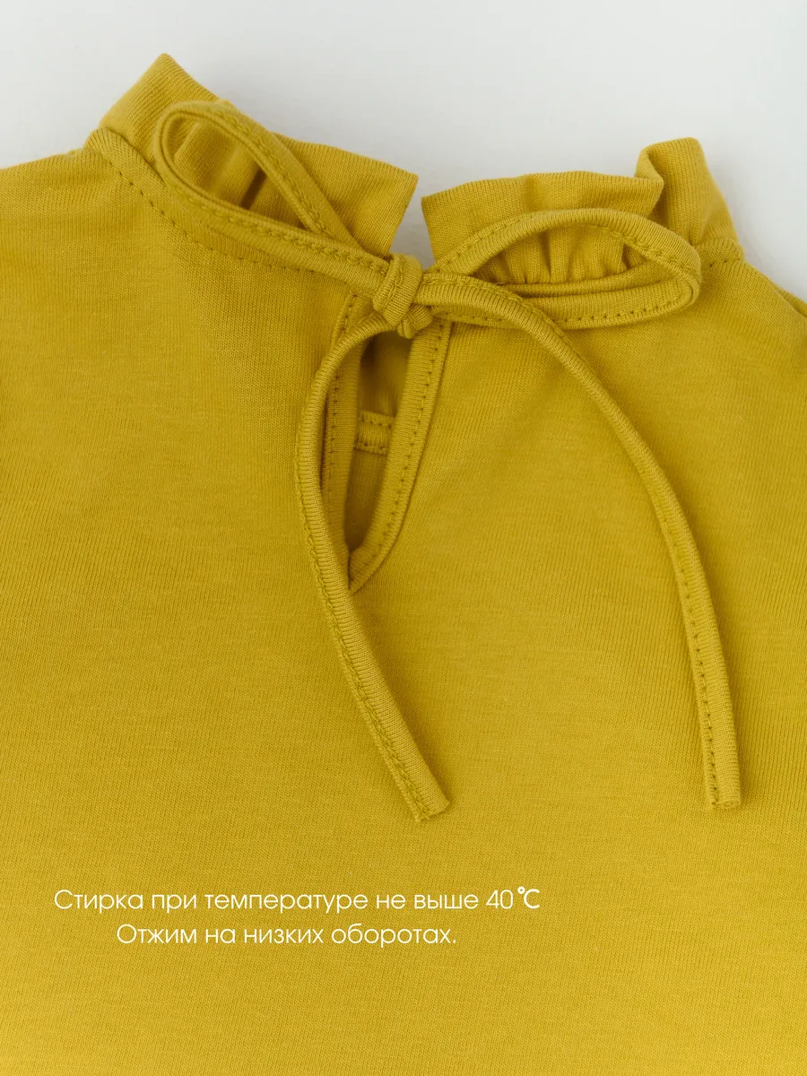 Футболка для девочки (128/34, желтый/цветы)