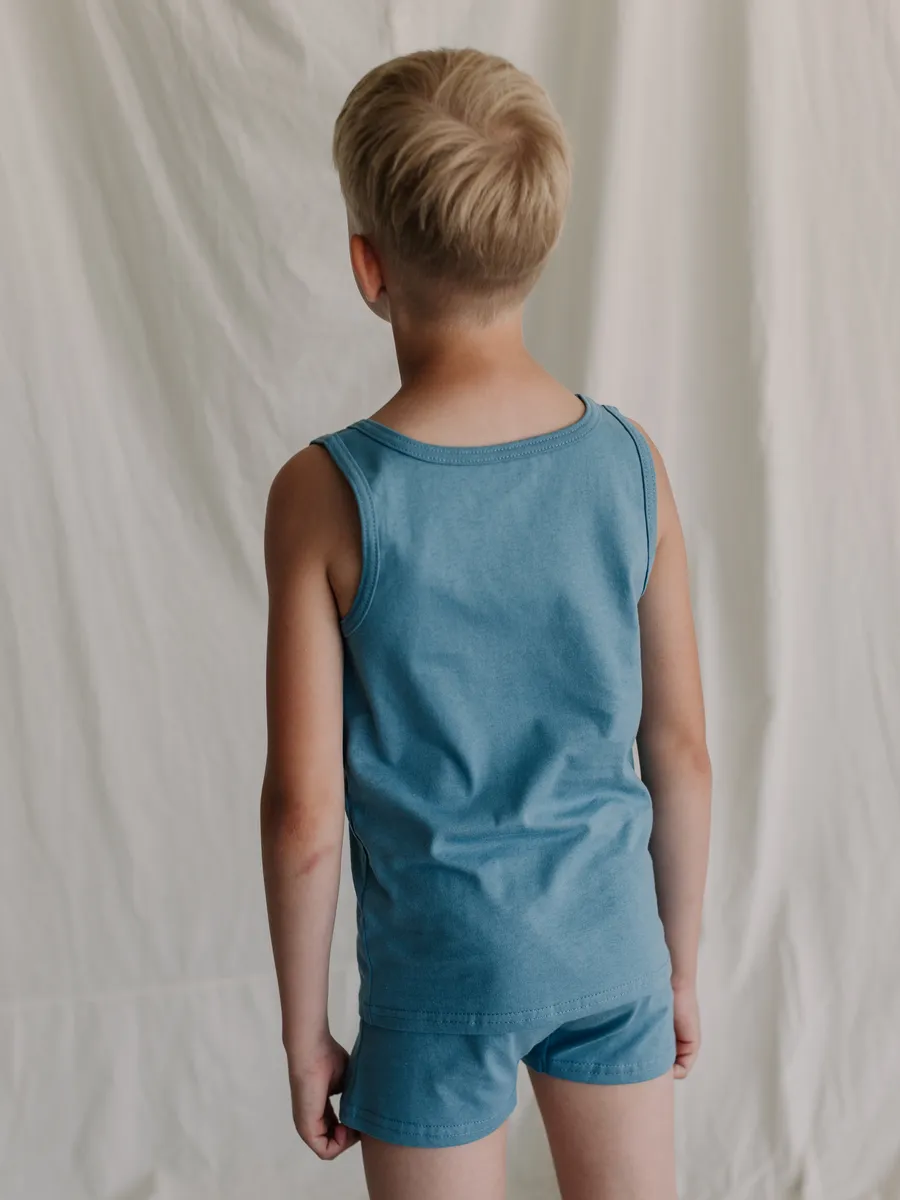 Майка для мальчика 4 шт. (104/30, беж/синий)