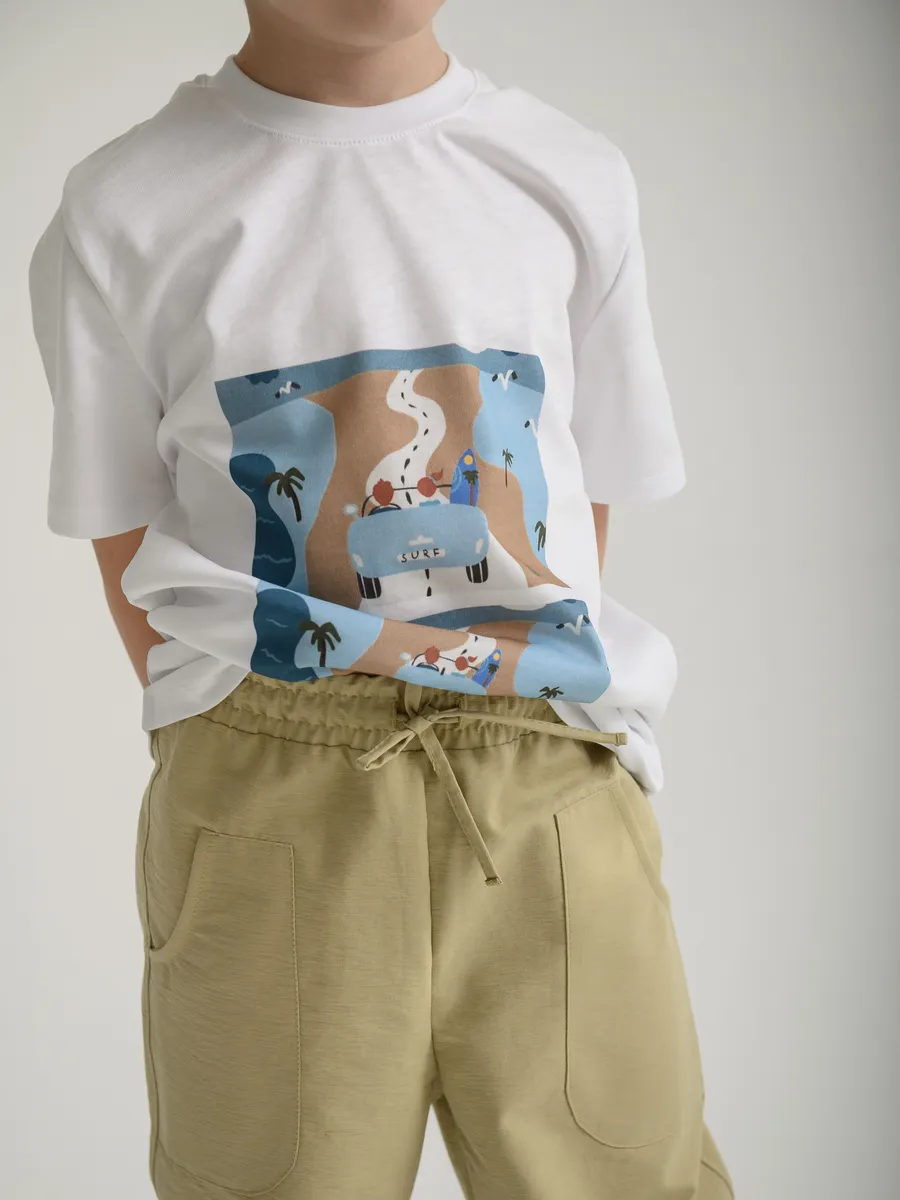 Брюки для мальчика (104/30, оливковый)