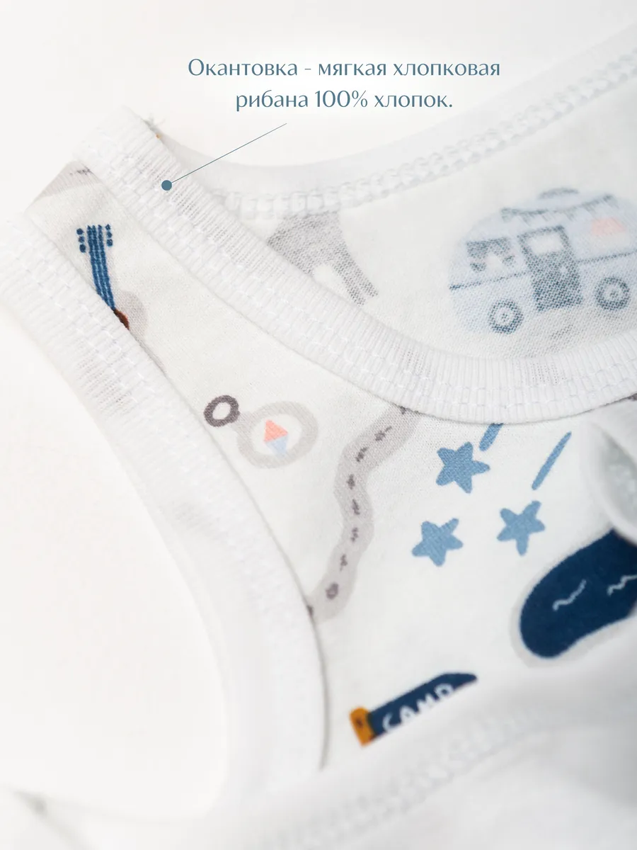 Майка для мальчика 4 шт. (110/30, бел/мятный)