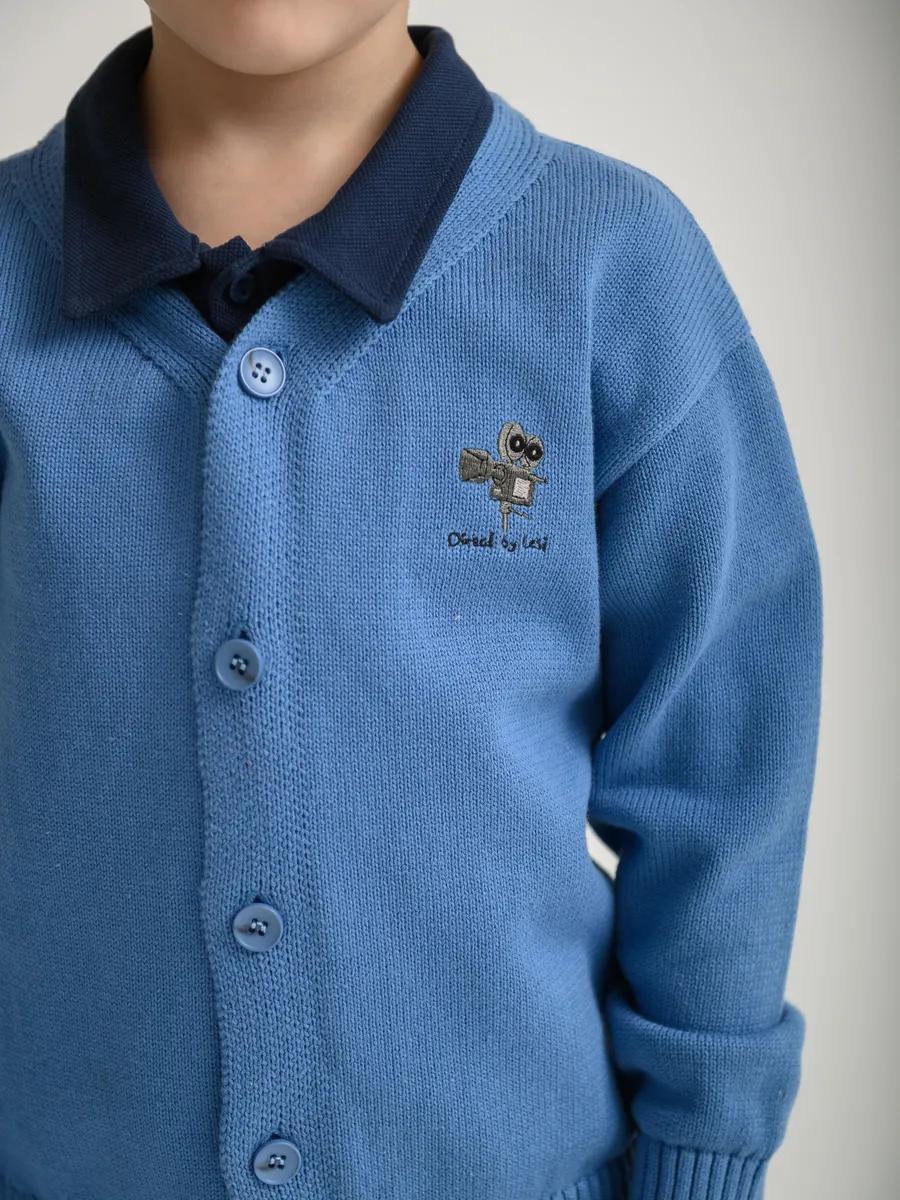 Джемпер вязаный (104/30, синий)