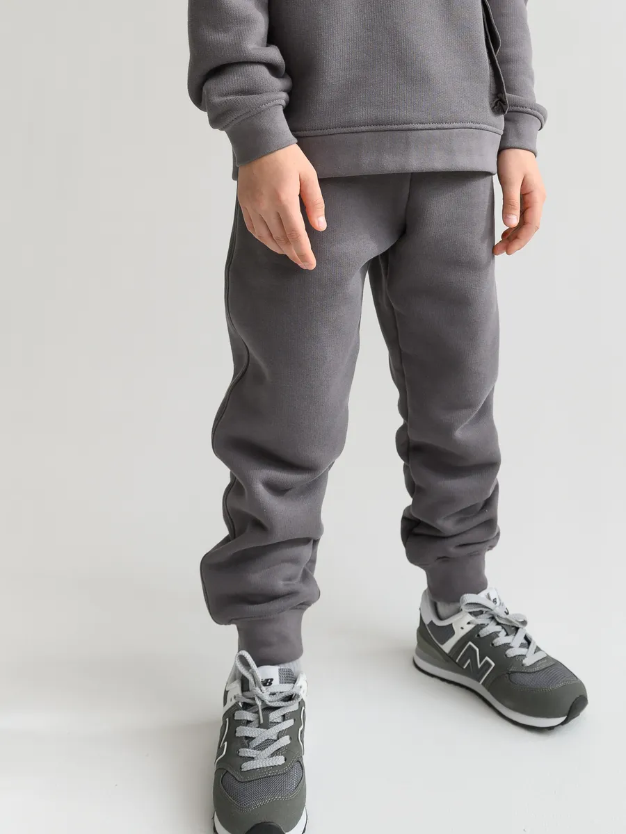 Брюки детские утепленные (104/30, тем.серый)