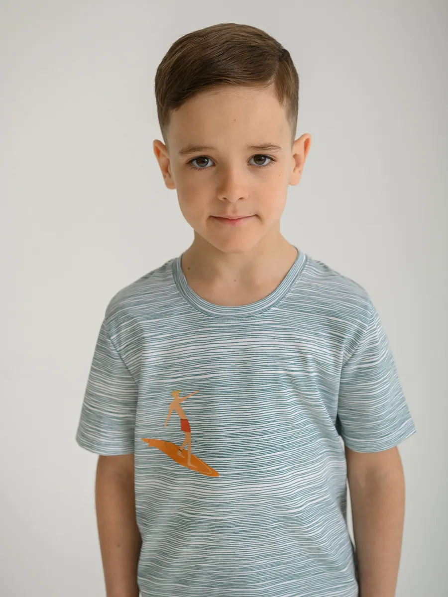 Футболка для мальчика (104/30, бирюзовый)