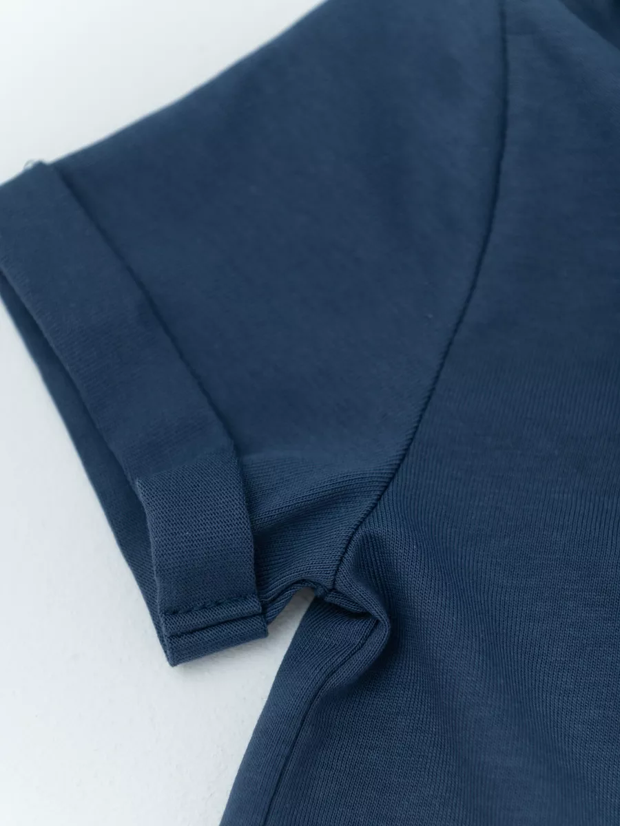 Костюм для мальчика шорты+рубашка (128/34, синий)