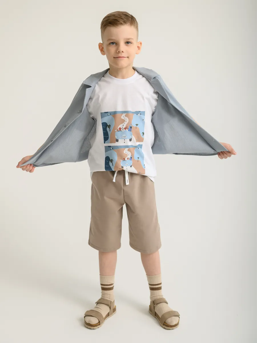 Футболка для мальчика (104/30, белый)