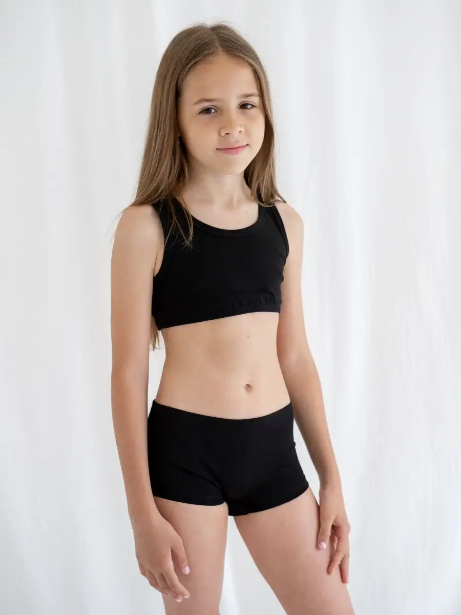 Трусы для девочки (128-134/34, Черный)