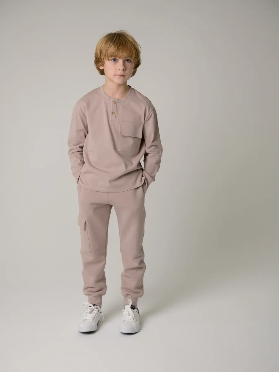 Лонгслив для мальчика (110/30, бежевый)