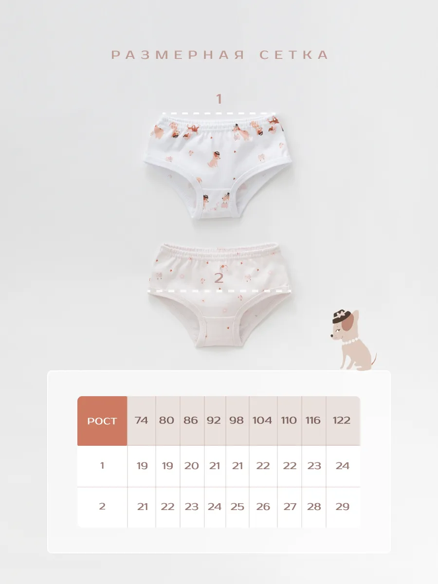 Трусы для девочки 3шт. (104/30, бел/розовый)