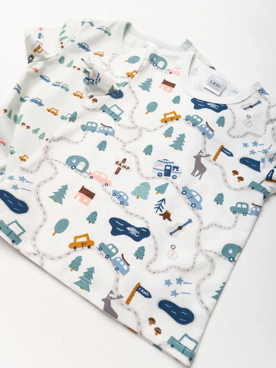 Футболка из тонкого хлопка (98/28, бел/мятный)