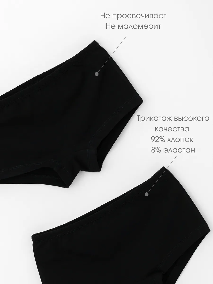 Трусы для девочки (128-134/34, Черный)