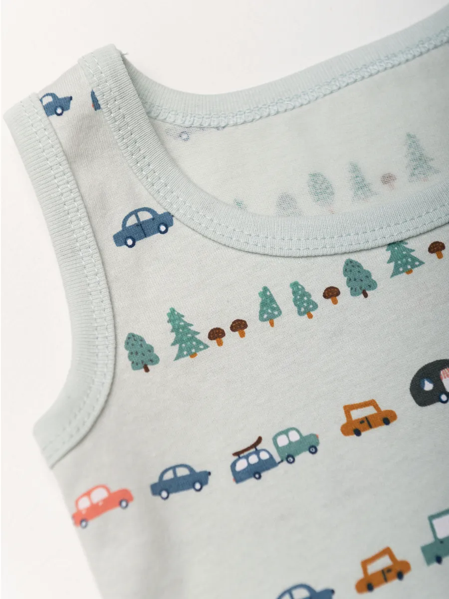 Майка для мальчика 4 шт. (110/30, бел/мятный)