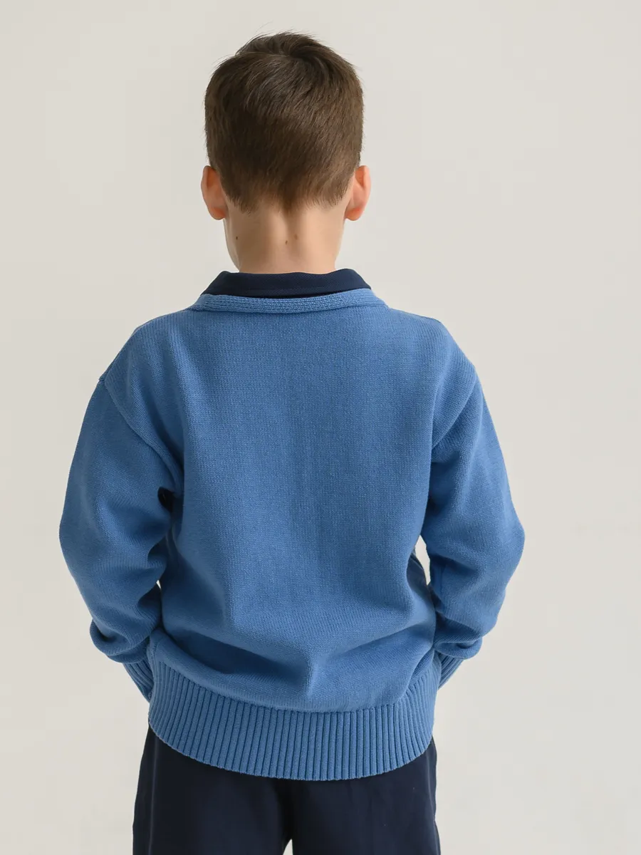 Джемпер вязаный (104/30, синий)