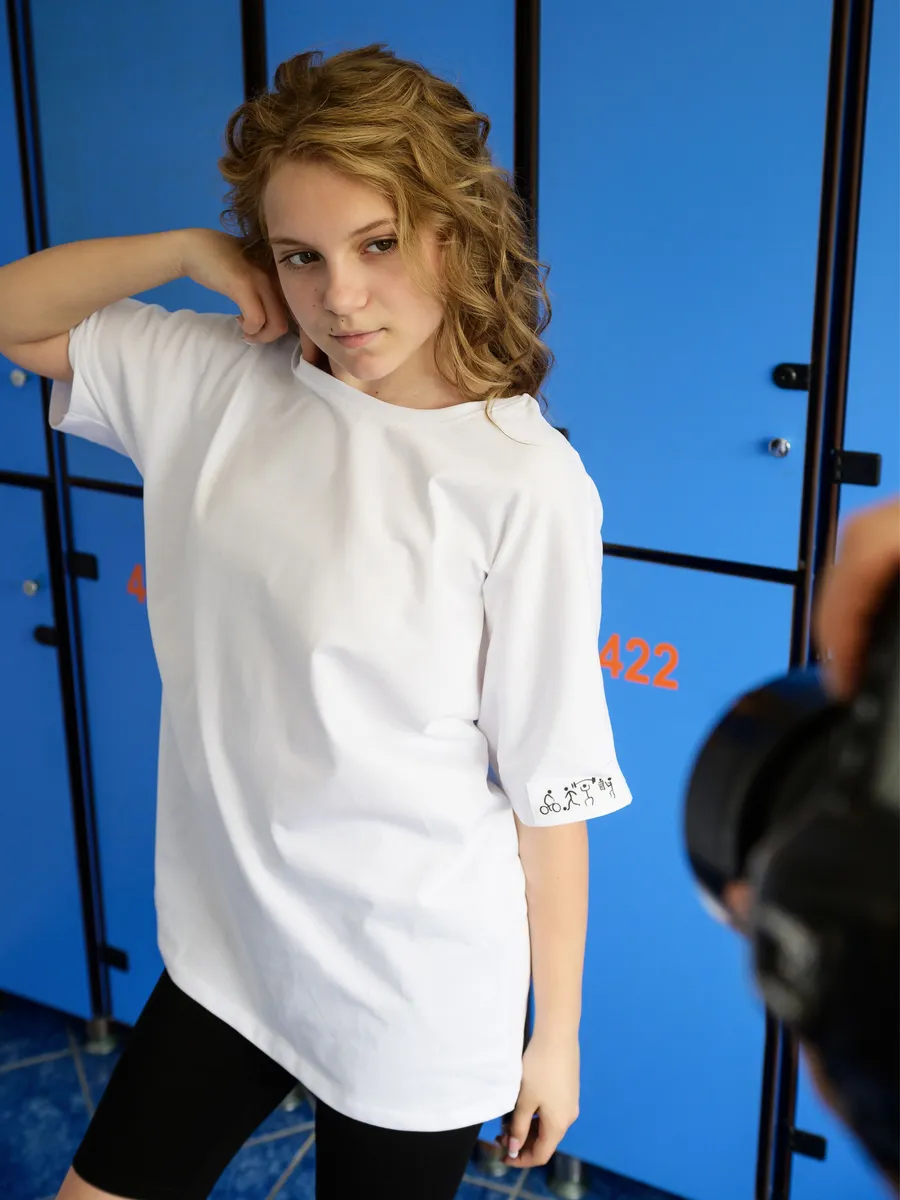 Футболка спортивная белая (134/34, Белый)