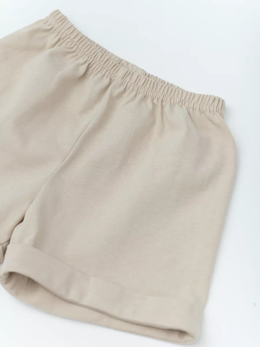 Костюм для мальчика шорты+рубашка (128/34, песочный)