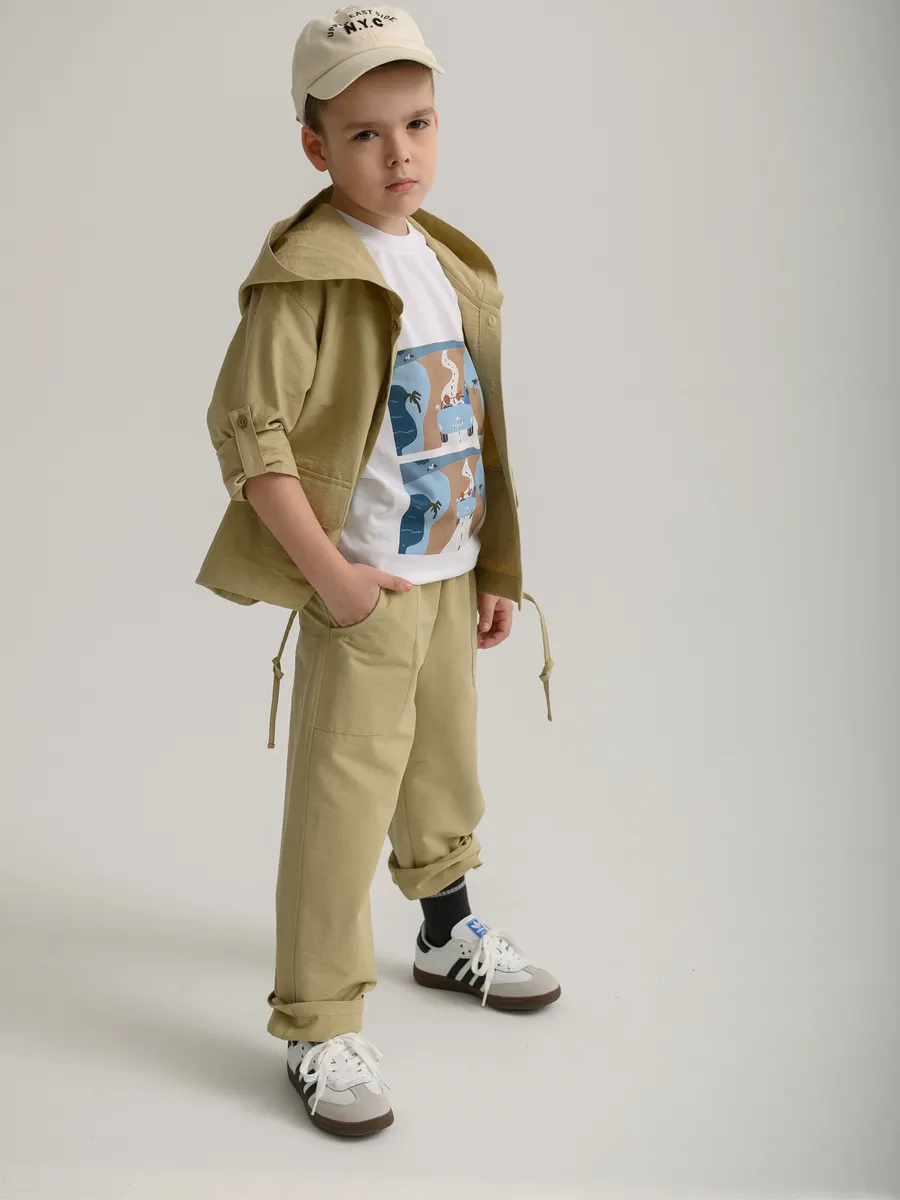 Брюки для мальчика (104/30, оливковый)