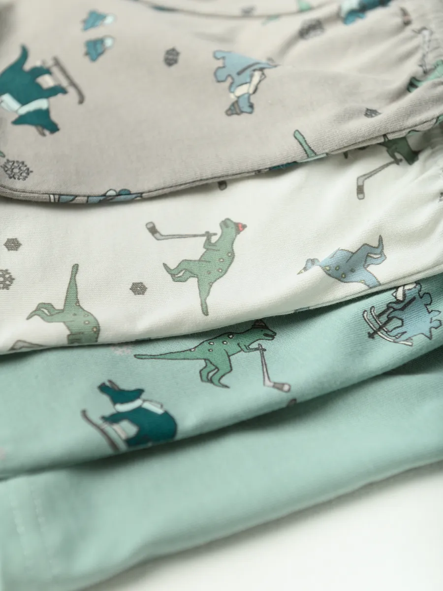 Трусы для мальчика комплект 4шт. (74/22, белый/зеленый)