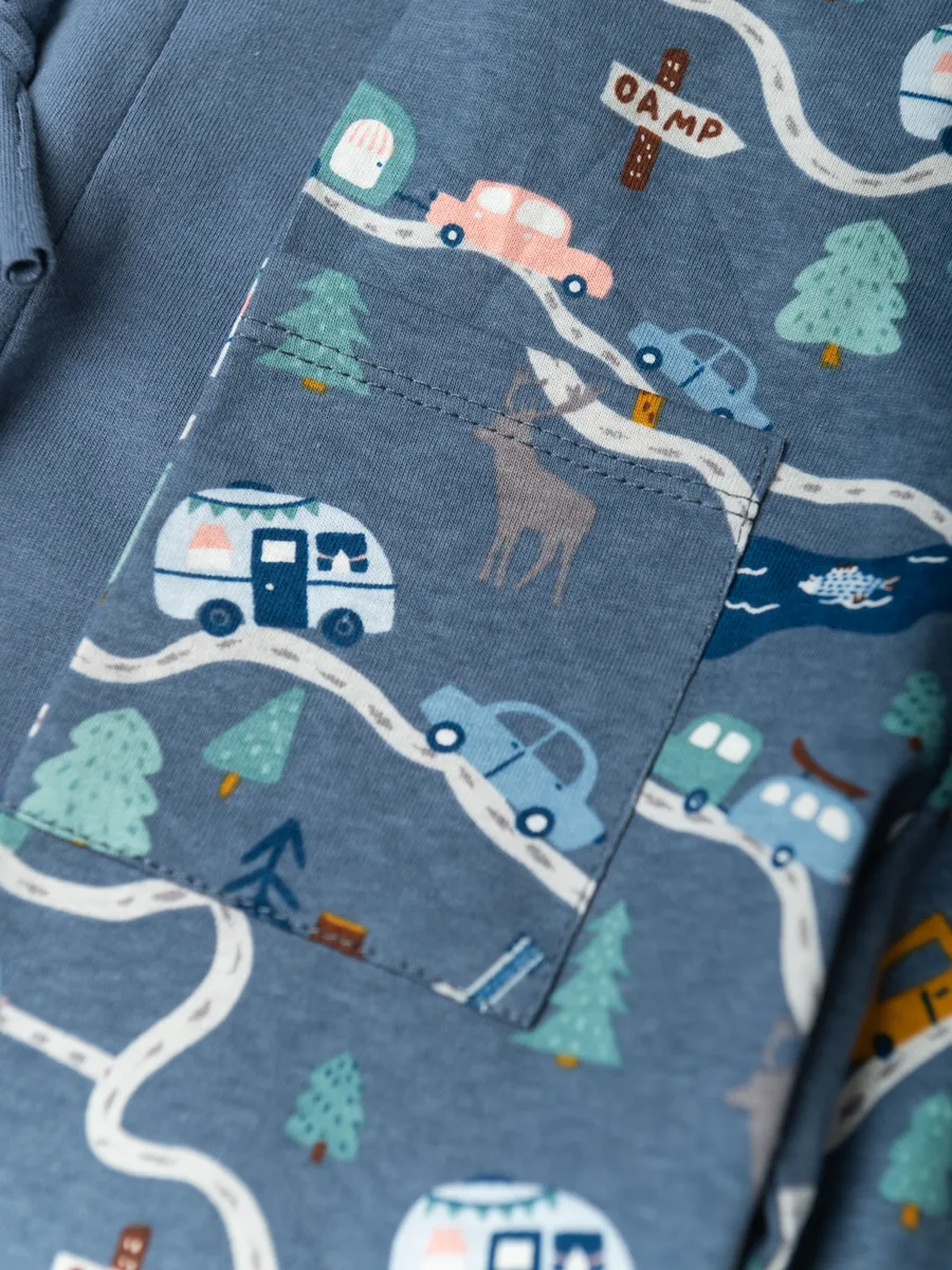 Штанишки из тонкого хлопка 3 шт (80/24, синий/дороги)