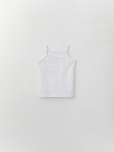 Майка для девочки на бретелях белая