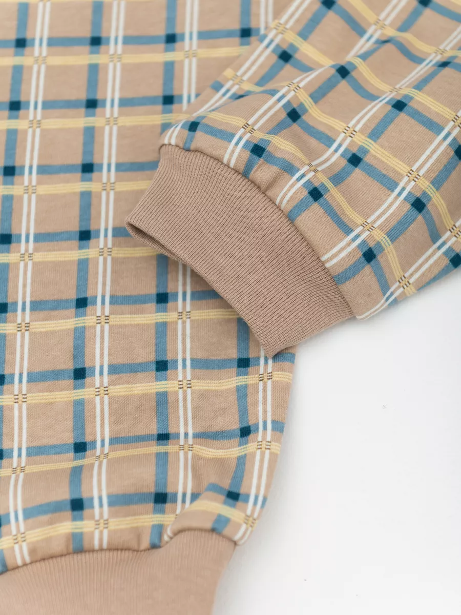 Пижама для мальчика  (104/30, мокко/клетка)