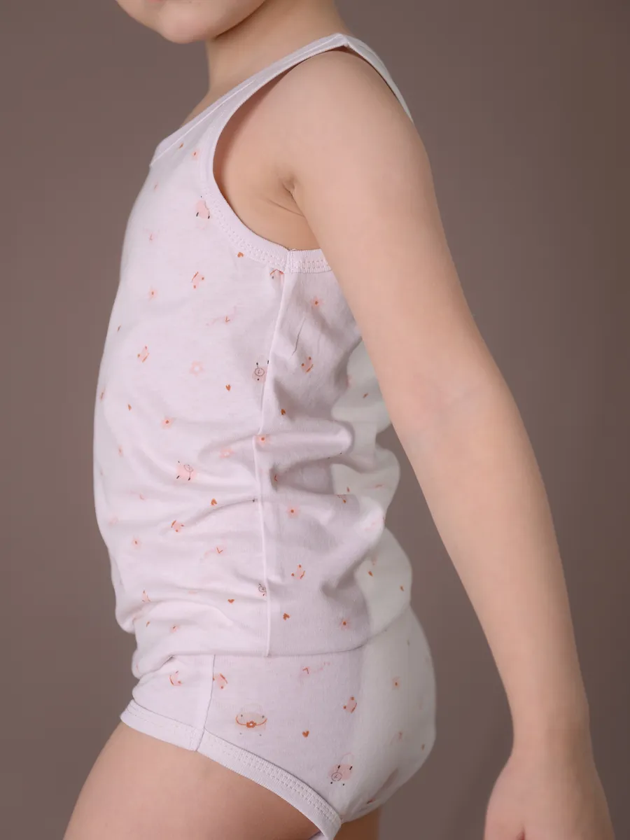 Майка для девочки 3шт. (104/30, бел/розовый)