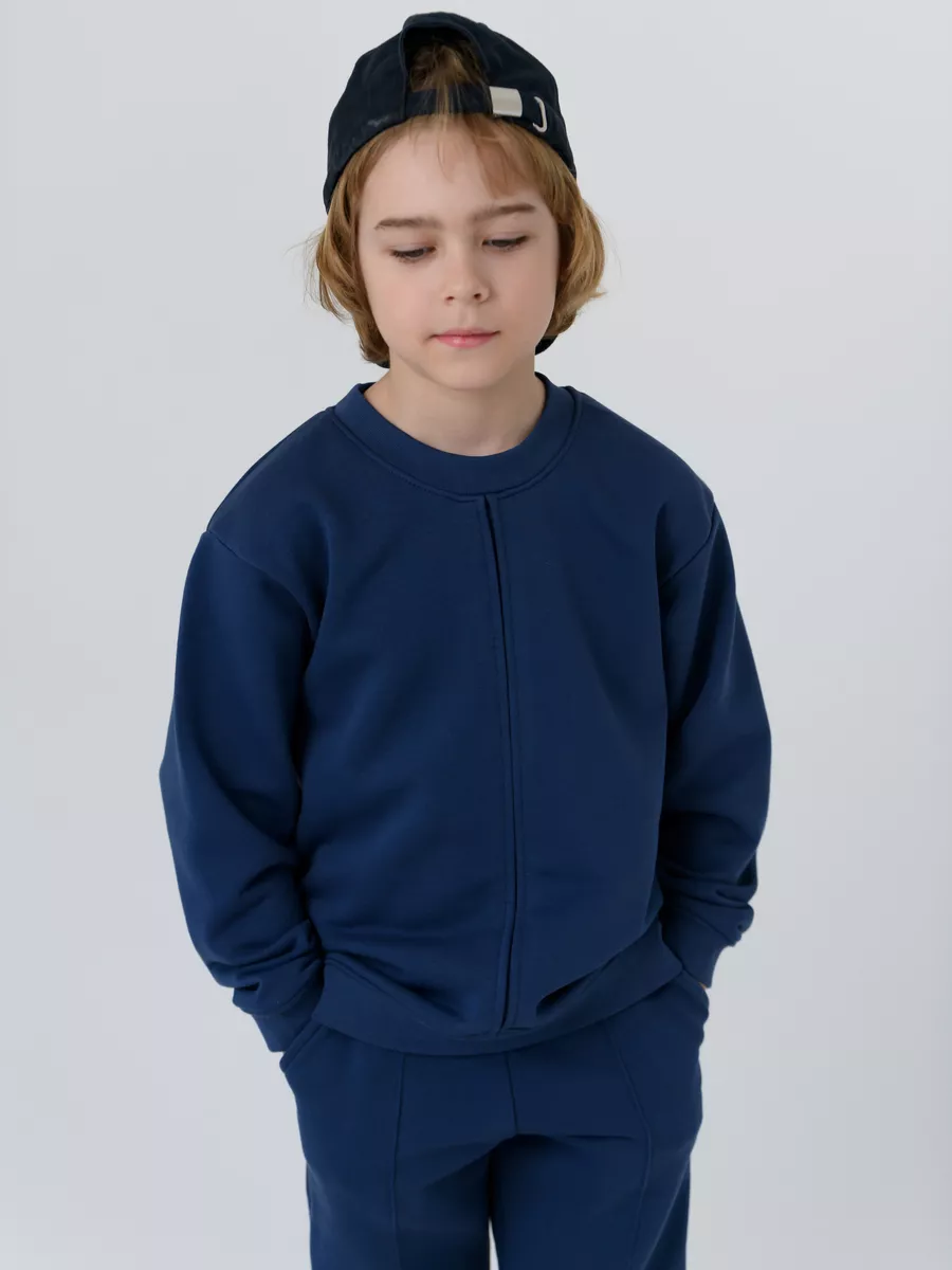 Костюм детский свитшот и брюки (98/28, синий)