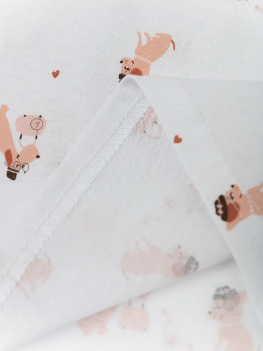 Майка для девочки 3шт. (104/30, бел/розовый)