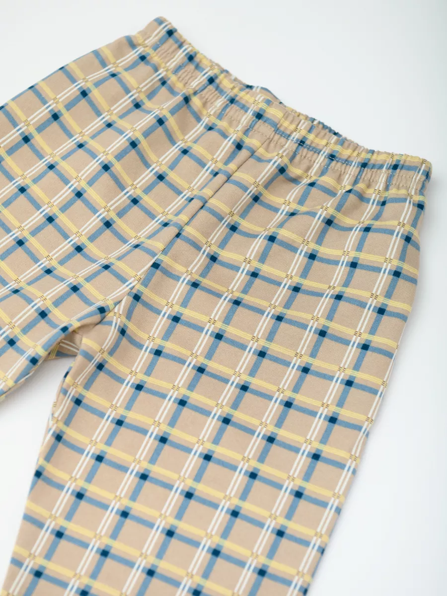 Пижама для мальчика (128/34, беж/клетка)