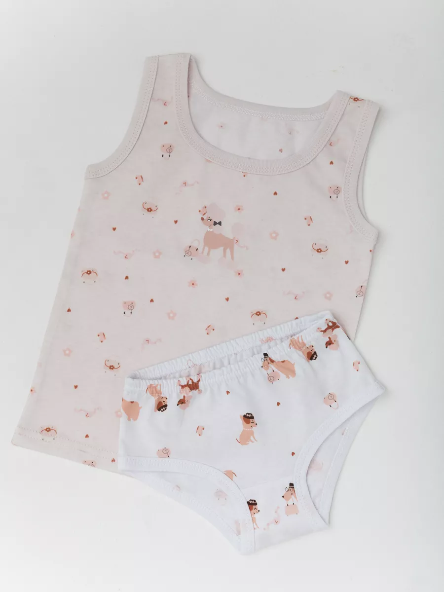 Трусы для девочки 3шт. (104/30, бел/розовый)