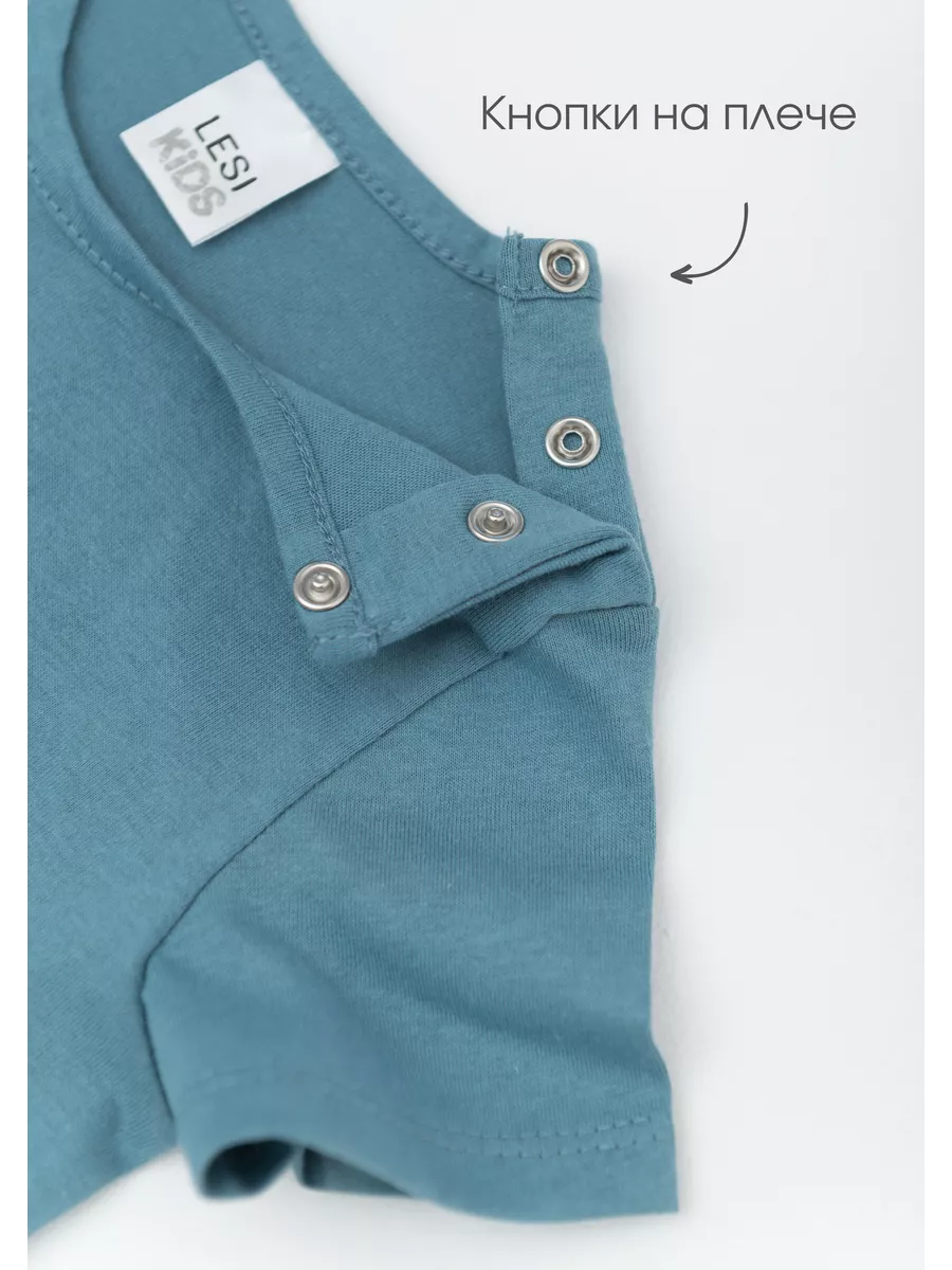 Футболка из тонкого хлопка (68/22, беж/синий)