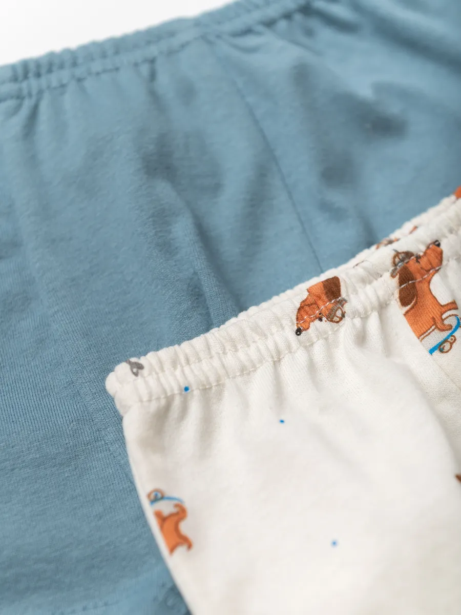 Комплект для мальчика (104/30, синий/бежевый)