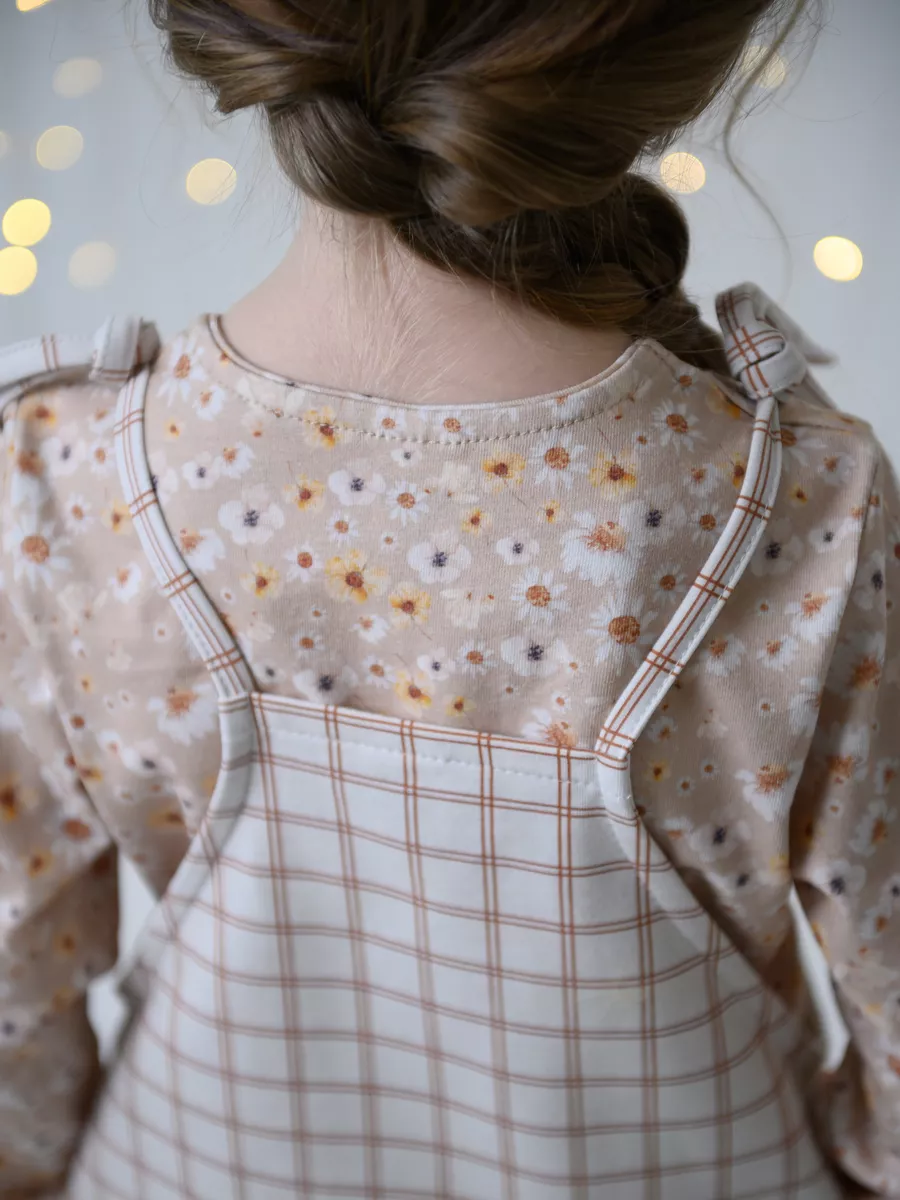 Футболка с длинным рукавом (116/32, желт/цветы)