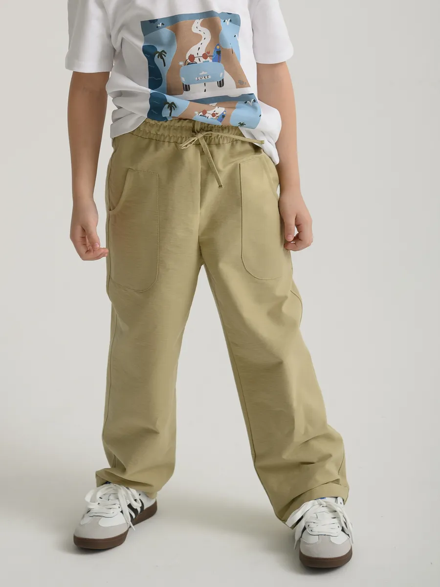 Брюки для мальчика (104/30, оливковый)