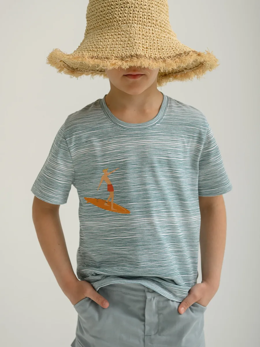 Футболка для мальчика (104/30, бирюзовый)