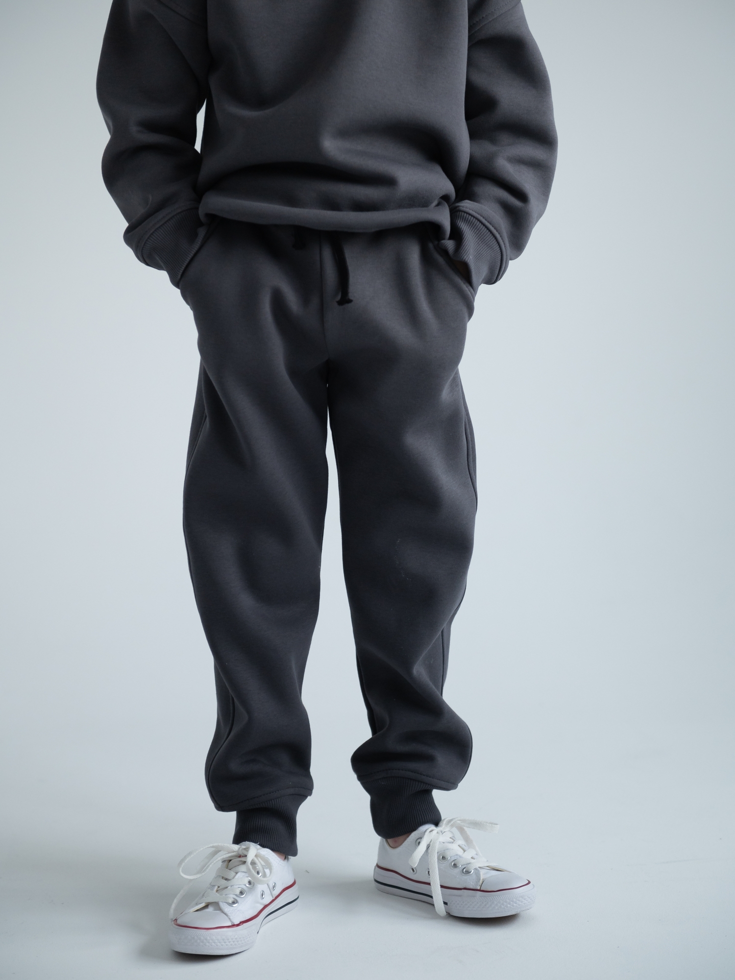 Костюм детский  трикотажный с начёсом (122/32, темно-серый)