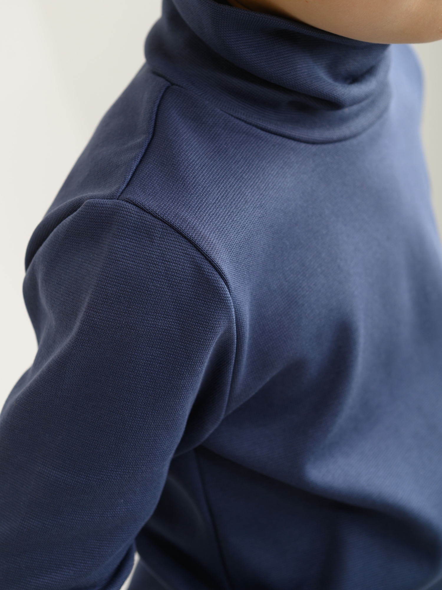 Джемпер для мальчика из трикотажной рибаны (110/30, тём.синий)