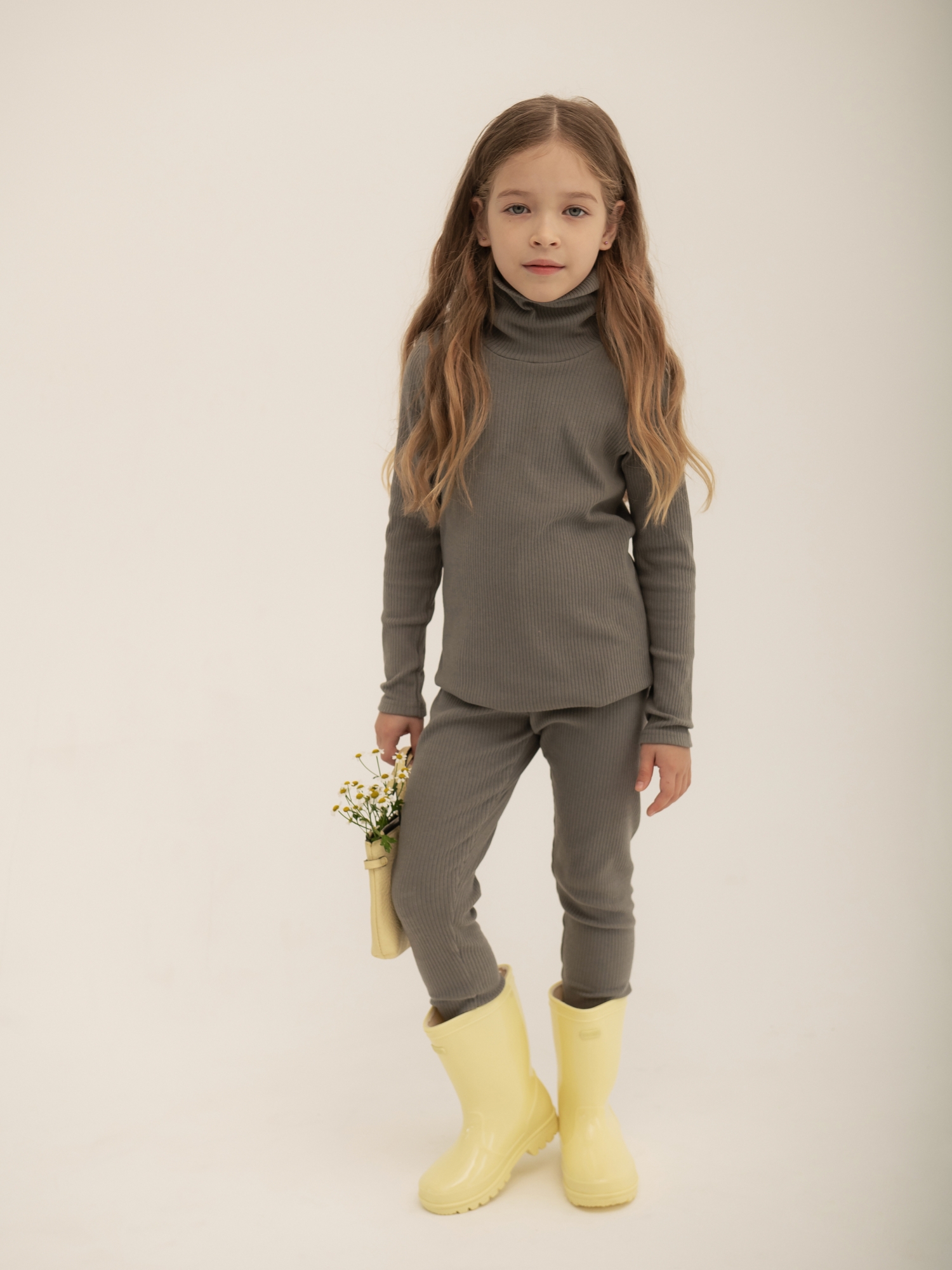 Костюм водолазка и легинсы (116/32, серый)