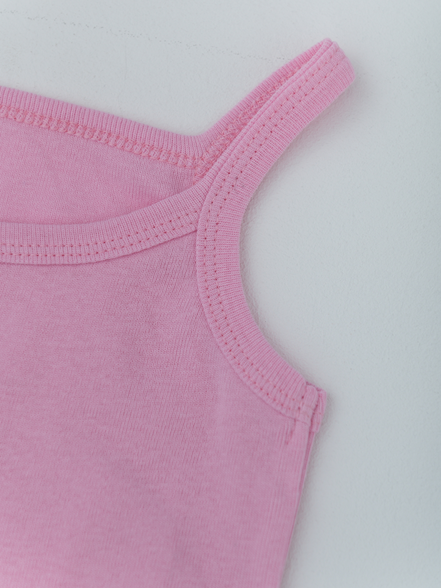 Майка для девочки из рибаны (104/30, Розовый)