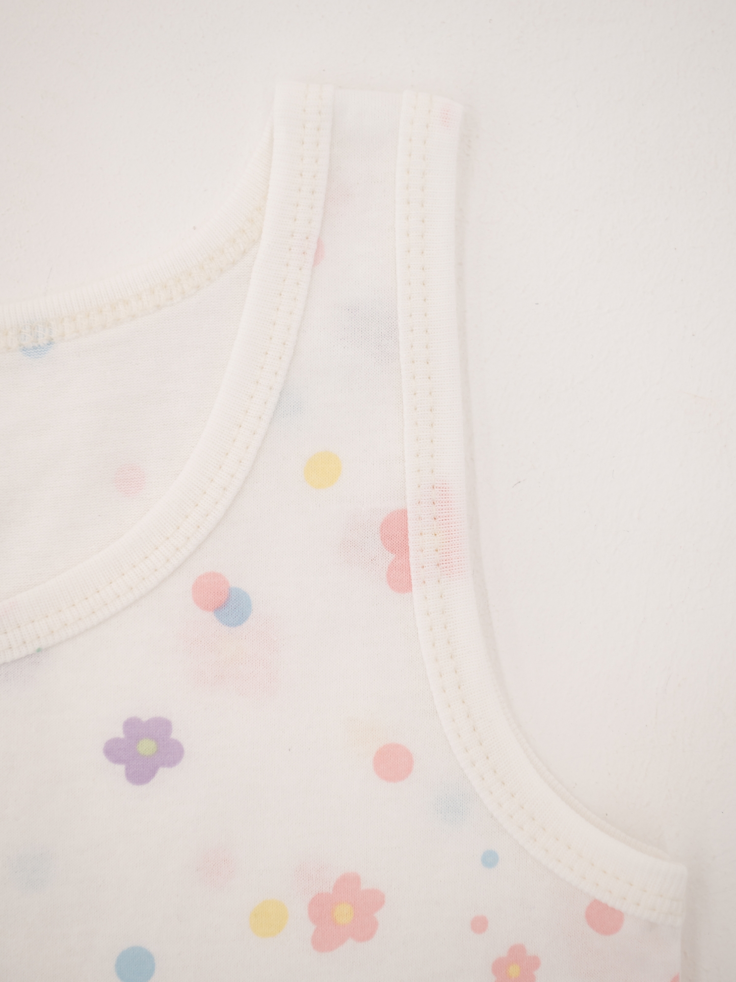 Майка для девочки хлопковые (116/32, Белый/цветочек)