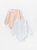 Комплект 2 предмета боди (68/22, бел/персик)