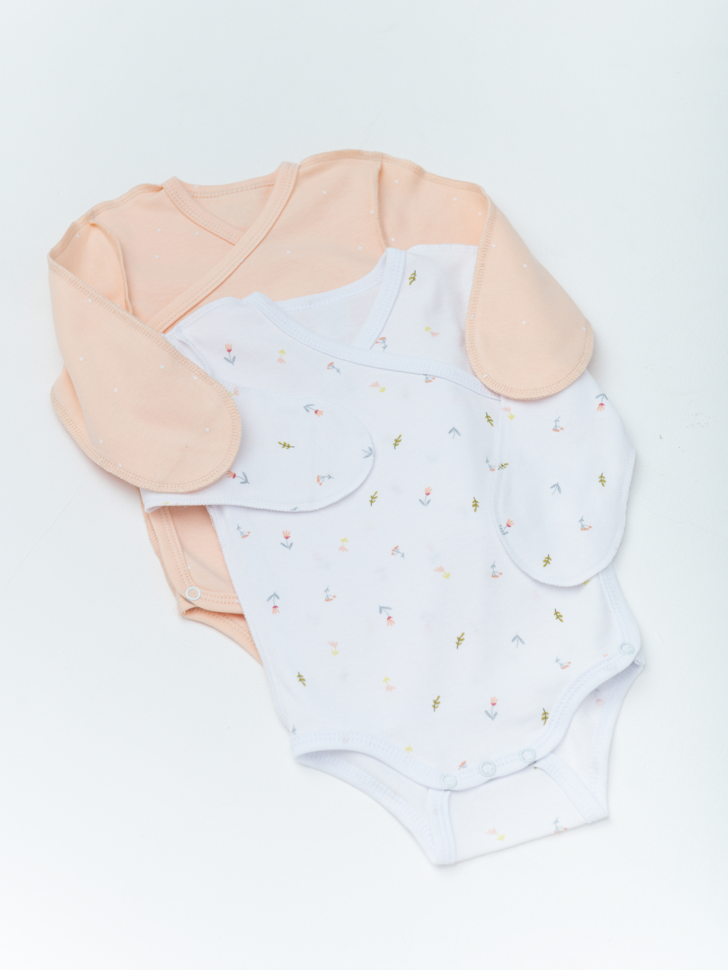 Комплект 2 предмета боди (68/22, бел/персик)