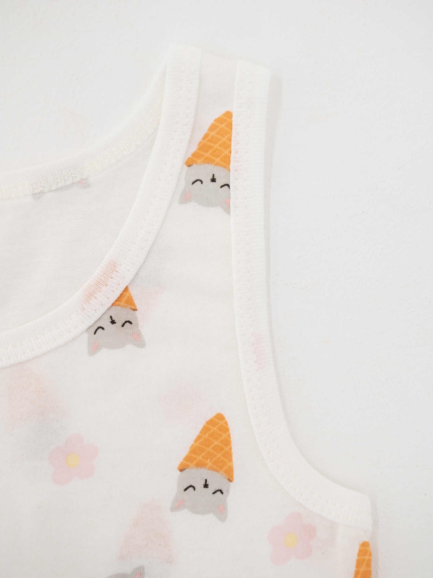 Майка для девочки хлопковые (104/30, Белый/рожок)