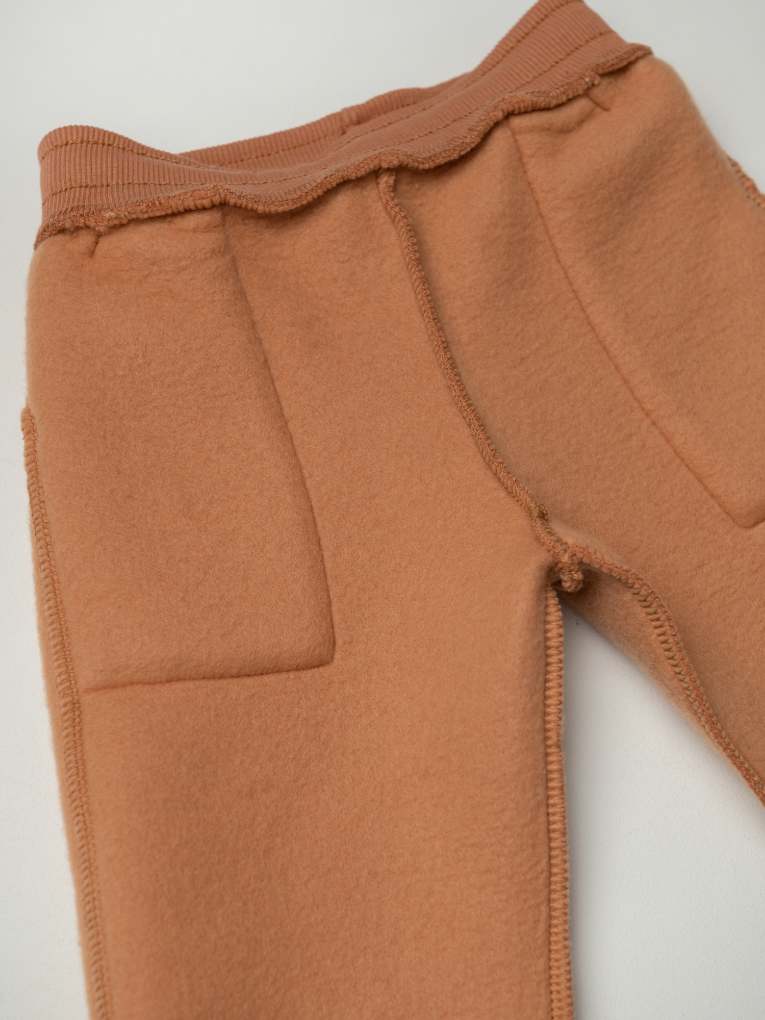 Брюки детские трикотажные утепленные  (98/28, Кэмел)